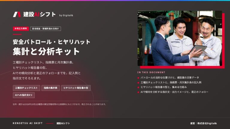 安全パトロール・ヒヤリハット 集計と分析キットの表紙