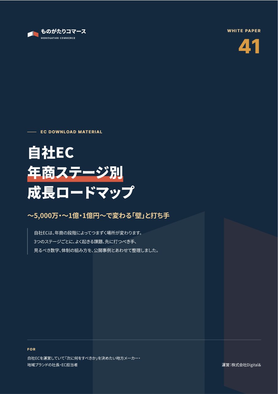自社EC 年商ステージ別 成長ロードマップ｜〜5,000万・〜1億・1億円〜の表紙