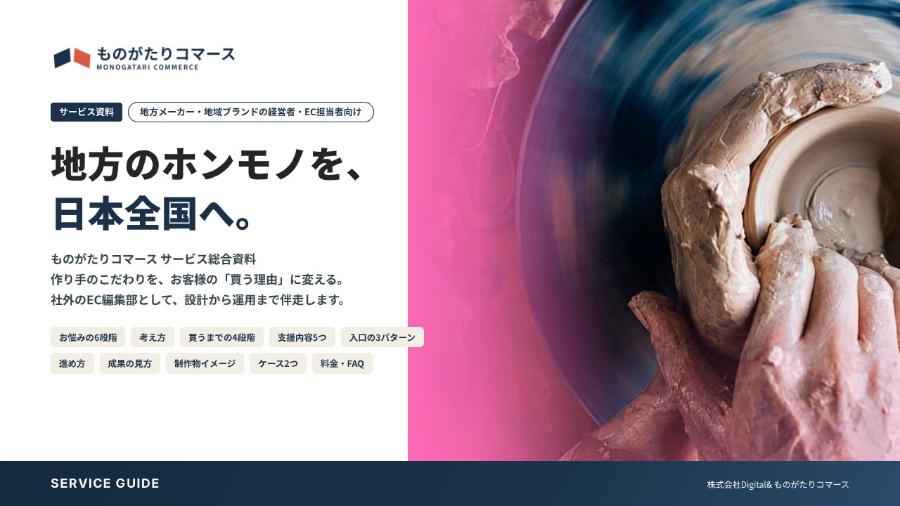 ものがたりコマース サービス総合資料の表紙