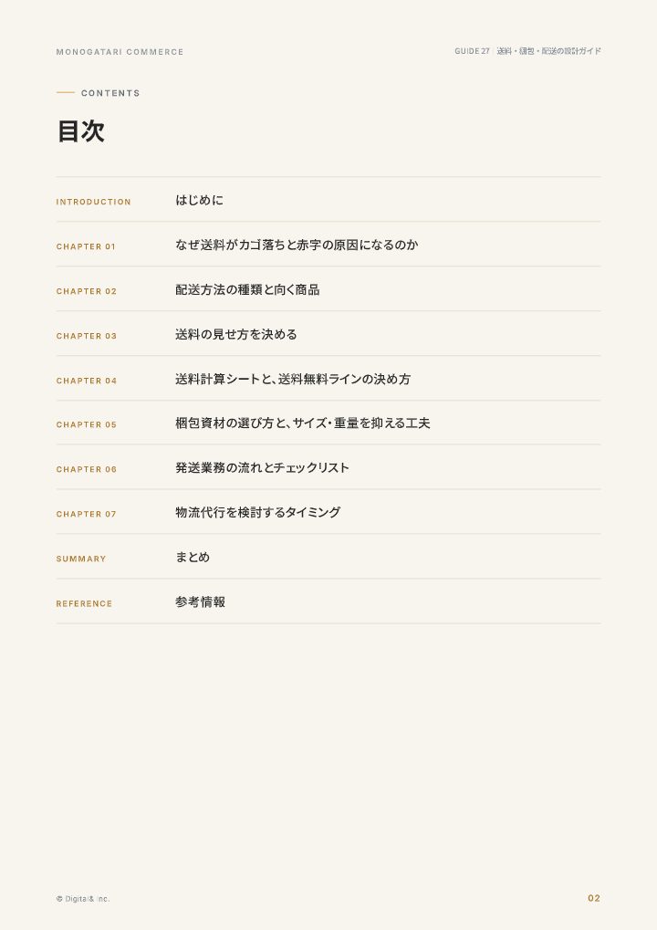 送料・梱包・配送の設計ガイド（送料計算シート付き）の中面イメージ（2ページ目）
