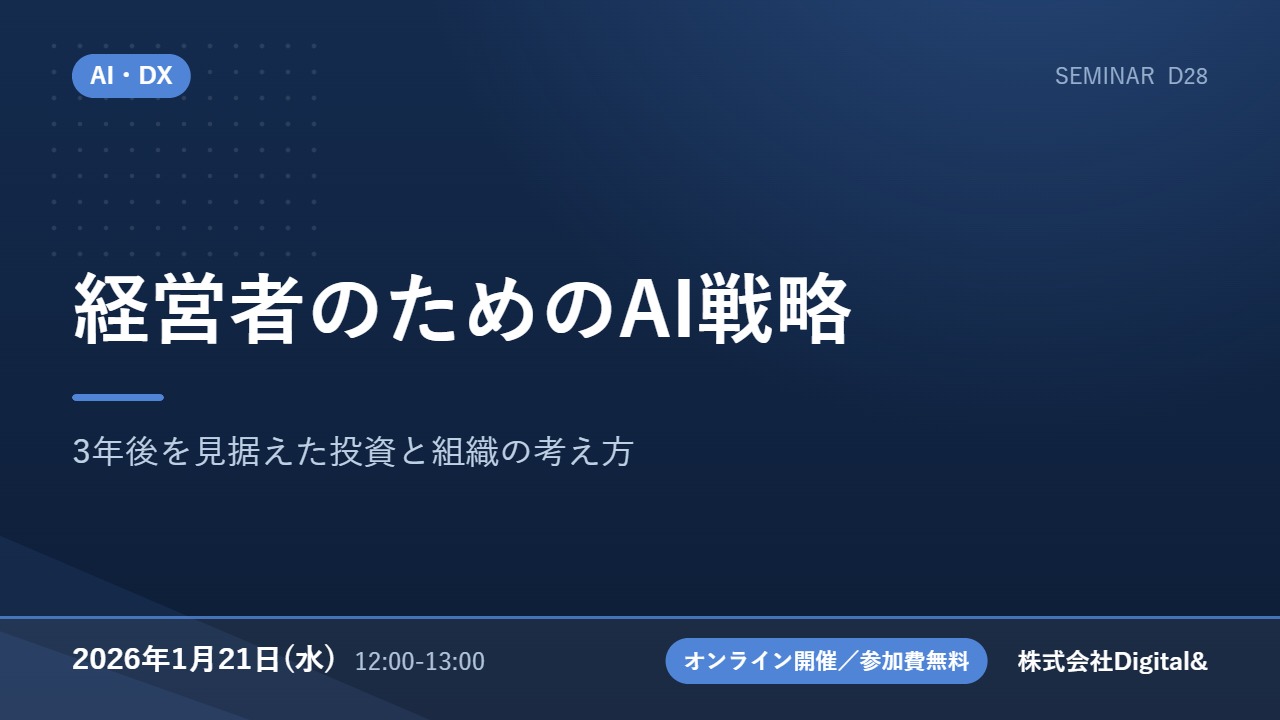 経営者のためのAI戦略｜3年後を見据えた投資と組織の考え方