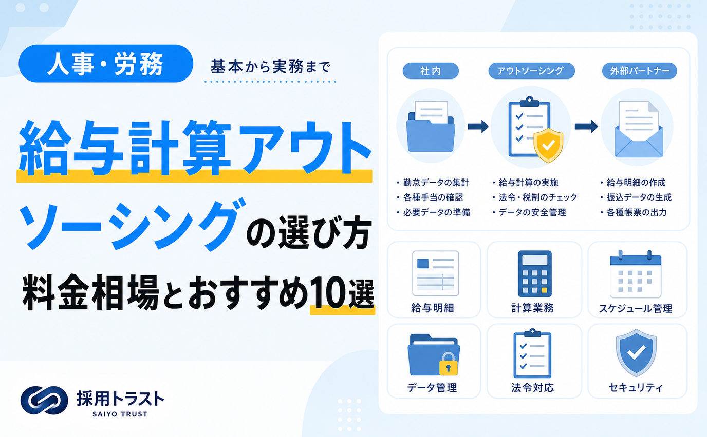 給与計算アウトソーシングの選び方と料金相場、おすすめサービス10選を比較する記事のサムネイル画像