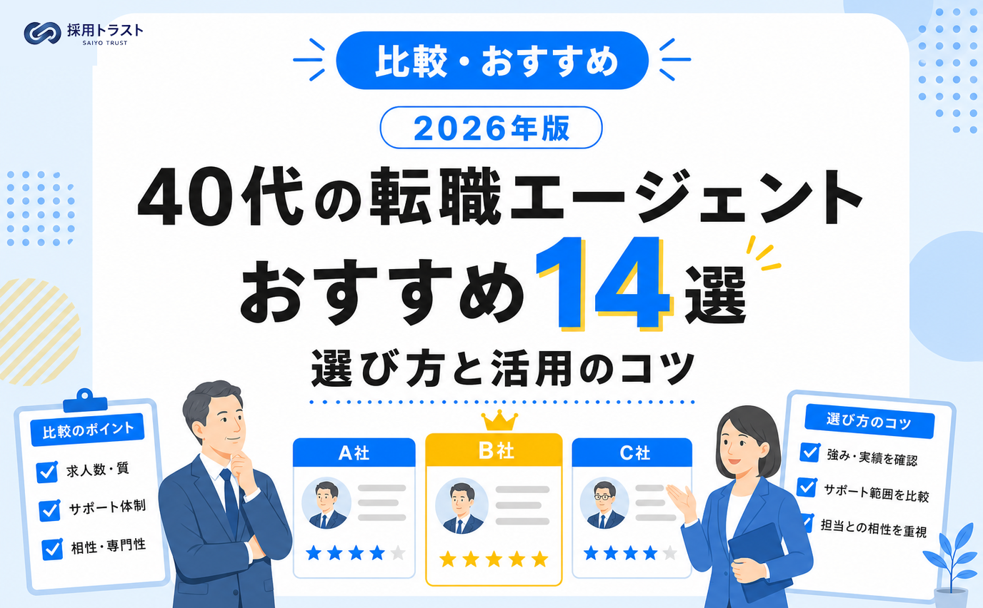 40代におすすめの転職エージェント14選と選び方・活用のコツを解説する記事のサムネイル画像