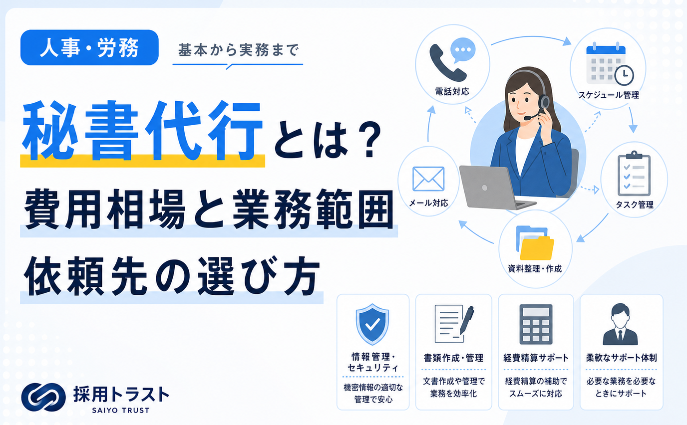 秘書代行の費用相場と業務範囲・依頼先の選び方を解説する記事のサムネイル画像